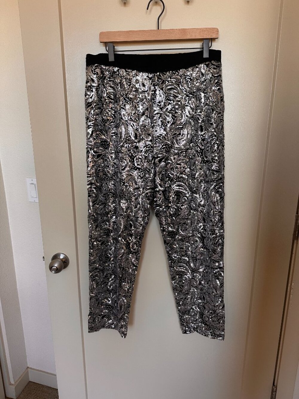 Anthropologie Mid-rise Sequin Party Pants XL